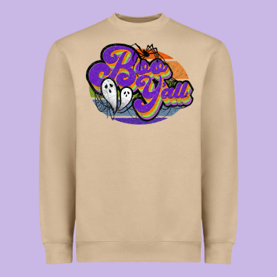 Boo Y'all Heavyweight Sweatshirt Designed By Jahusdesignshop