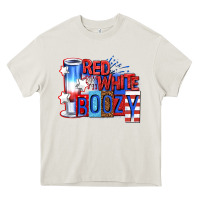 Cream red white boozy billie wilder Heavy Core Tee - texasbilliewilder