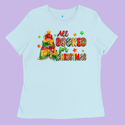 All Booked For Christmas Ladies Tee Designed By Zillion Design Studio