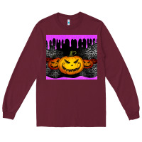 Burgundy halloween jack o'lantern dripping glitter tumbler Long Sleeve Tee - Jasminsmagicworld