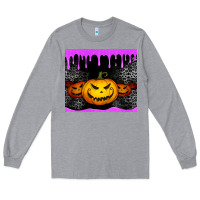 Heather Grey halloween jack o'lantern dripping glitter tumbler Long Sleeve Tee - Jasminsmagicworld