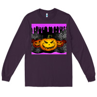 Plum halloween jack o'lantern dripping glitter tumbler Long Sleeve Tee - Jasminsmagicworld