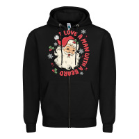 Black i love a man with a beard Zipper Hoodie - MaliasSmallBusiness