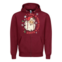 Burgundy i love a man with a beard Zipper Hoodie - MaliasSmallBusiness