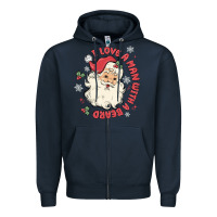 Navy i love a man with a beard Zipper Hoodie - MaliasSmallBusiness
