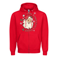 Red i love a man with a beard Zipper Hoodie - MaliasSmallBusiness