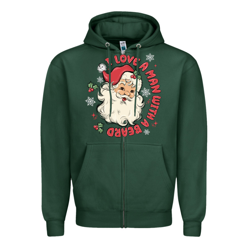 I Love A Man With A Beard Zipper Hoodie by MaliasSmallBusiness | Teevron