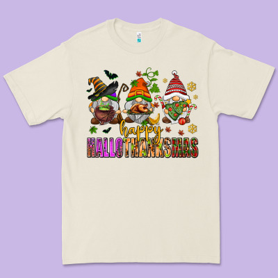 Happy Hallothanksmas Gnomes Premium Tee Designed By Adodesignshop
