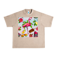 French Oak sweet summer flamingo seamless pattern Urban Heavy Tee - BundleAndBundleShop