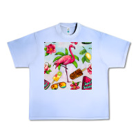 Grape Ice sweet summer flamingo seamless pattern Urban Heavy Tee - BundleAndBundleShop