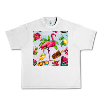 Lunar Rock sweet summer flamingo seamless pattern Urban Heavy Tee - BundleAndBundleShop