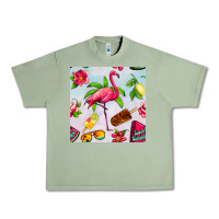 Oil Green sweet summer flamingo seamless pattern Urban Heavy Tee - BundleAndBundleShop