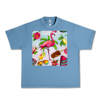 Pebble Blue sweet summer flamingo seamless pattern Urban Heavy Tee - BundleAndBundleShop