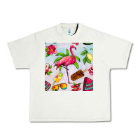 Pistachio sweet summer flamingo seamless pattern Urban Heavy Tee - BundleAndBundleShop