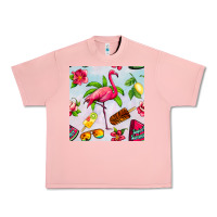 Salmon sweet summer flamingo seamless pattern Urban Heavy Tee - BundleAndBundleShop
