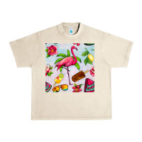 Sandshell sweet summer flamingo seamless pattern Urban Heavy Tee - BundleAndBundleShop