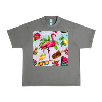 Tornado sweet summer flamingo seamless pattern Urban Heavy Tee - BundleAndBundleShop