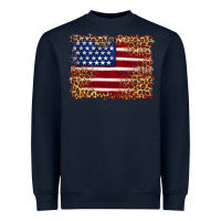Navy american flag and leopard Heavyweight Sweatshirt - Artiststas