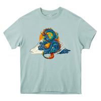 Arona blue dragon ocean waves and sun Heavy Core Tee - RanaPortraitStore