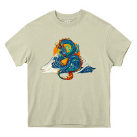 Mossy blue dragon ocean waves and sun Heavy Core Tee - RanaPortraitStore