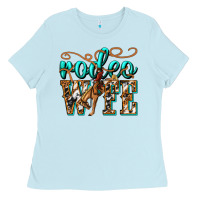 Baby Blue rodeo wife western Ladies Tee - texasbilliewilder