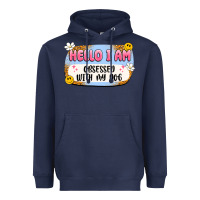 Navy hello i am obsessed with my dog Heavyweight Hoodie - Artiststas
