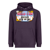Plum hello i am obsessed with my dog Heavyweight Hoodie - Artiststas