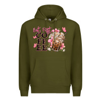Army Green but first coffee floral Premium Hoodie - JahusDesignShop