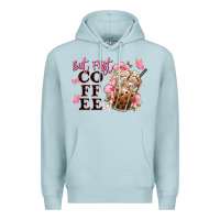 Blue Mist but first coffee floral Premium Hoodie - JahusDesignShop
