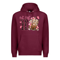 Burgundy but first coffee floral Premium Hoodie - JahusDesignShop