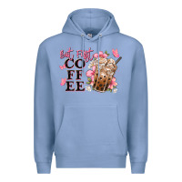Colony Blue but first coffee floral Premium Hoodie - JahusDesignShop