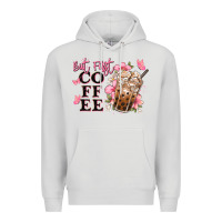Dove Grey but first coffee floral Premium Hoodie - JahusDesignShop