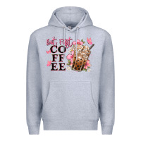 Heather Grey but first coffee floral Premium Hoodie - JahusDesignShop