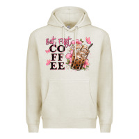 Oatmeal Heather but first coffee floral Premium Hoodie - JahusDesignShop