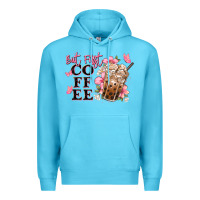 Ocean Blue but first coffee floral Premium Hoodie - JahusDesignShop