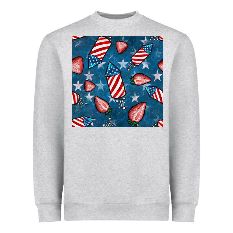 4th Uf July Strawberries Seamless Pattern Heavyweight Sweatshirt by BundleAndBundleShop | Teevron
