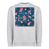 Heather Grey 4th uf july strawberries seamless pattern Heavyweight Sweatshirt - BundleAndBundleShop