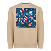 Mushroom 4th uf july strawberries seamless pattern Heavyweight Sweatshirt - BundleAndBundleShop