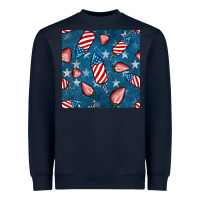 Navy 4th uf july strawberries seamless pattern Heavyweight Sweatshirt - BundleAndBundleShop