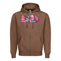 Chestnut lash hustler with eyelashes coffee cups Zipper Hoodie - NancyCooperArtShop