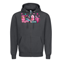 Smoke lash hustler with eyelashes coffee cups Zipper Hoodie - NancyCooperArtShop