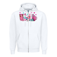 White lash hustler with eyelashes coffee cups Zipper Hoodie - NancyCooperArtShop