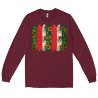 Burgundy mexican flag brushstroke Long Sleeve Tee - Jasminsmagicworld