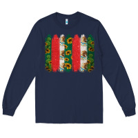 Navy mexican flag brushstroke Long Sleeve Tee - Jasminsmagicworld