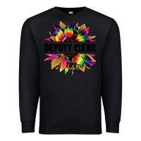 Black deputy clerk tie dye sunflower Premium Sweatshirt - Jasminsmagicworld