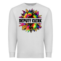Dove Grey deputy clerk tie dye sunflower Premium Sweatshirt - Jasminsmagicworld