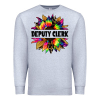Heather Grey deputy clerk tie dye sunflower Premium Sweatshirt - Jasminsmagicworld