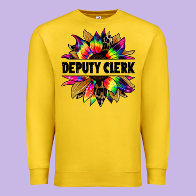 Deputy Clerk Tie Dye Sunflower Premium Sweatshirt Designed By Jasminsmagicworld