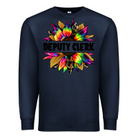Navy deputy clerk tie dye sunflower Premium Sweatshirt - Jasminsmagicworld