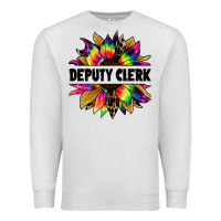 Oatmeal Heather deputy clerk tie dye sunflower Premium Sweatshirt - Jasminsmagicworld
